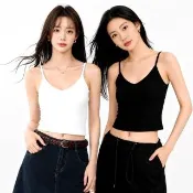 【Kosmiya】2件組 固定胸墊 涼感天絲美背V領Bratop罩杯背心/無鋼圈內衣/女內衣/小可愛(3色/M-XL)