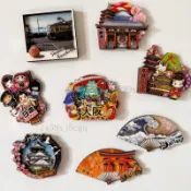 💟臺灣出貨💟 日本旅遊冰箱貼京都大阪宮島金閣寺富士山姬路城旅行紀念品磁性貼