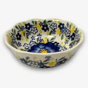 【SOLO 波蘭陶】波蘭製 Vena 波蘭陶 10.5CM 造型醬料碗 藍色春宴系列