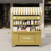 『免運含稅🎶好評不斷』夜市美食擺攤車戶外移動餐車多功能流動擺攤專用鐵藝集市促銷攤位