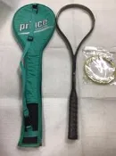 【n0900台灣最便宜】2022 PRINCE全新的碳纖維壁球拍含線(時間比較久袋子拉鏈有一點點生鏽後面廠牌的套子有些模