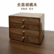心靈避風港 【北美黑胡桃木】首飾盒 珠寶盒 戒指收納盒 項鍊收納盒 桌面收納櫃 多層抽屜櫃 實木質感 防塵防刮 復古簡約風 臥室化妝臺適用
