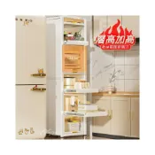 (店+)[防塵]電器櫃抽拉式收納架 35cm/50cm白色抽拉置物架廚房置物架收納落地多層抽拉式儲物櫃多功能微波爐櫥櫃冰箱夾縫櫃