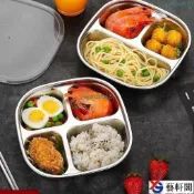 新款卡通不鏽鋼餐盤分格加深學生分隔兒童餐具-可批發