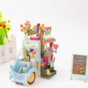 良梧【現貨速發】花車3D卡片 擺件彩印鏤空紙雕立體賀卡 個性創意生日禮品 工藝品 立體卡片 立體賀卡