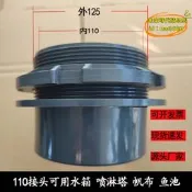 【台灣現貨】水箱接頭水管110/75mm水塔pvc接頭不鏽鋼水箱接頭帆布魚池排水口