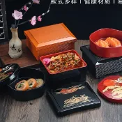 臺灣速發➕嚴選丨日式金扇鰻魚飯盒壽司盒圓形帶蓋便當盒餐盒送餐盒點心盒壽司料理