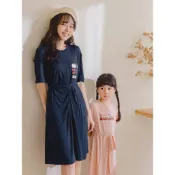 【OB嚴選】KITTY復古台灣親子款．涼感印花扭結綁帶女童洋裝