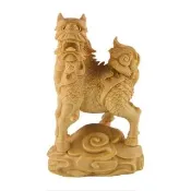 【米蘭精品】極速出貨  麒麟黃楊木把件(祥雲鎮宅招財辟邪家居擺件74ap5)