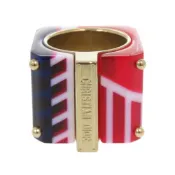 【DOKODEMO】成色極佳的 Christian Dior Sorbet 寬版戒指，L 碼（約 15 號），金/RED/藍，1301 [二手] Christian Dior 克里斯汀·迪奧
