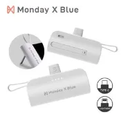 【生活市集】Monday X Blue 膠囊行動電源 4900mAh 直插式自帶線口袋行動電