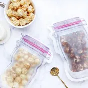 我的零食罐 爆米花30g入-玫紅色梅森瓶造型夾鏈袋裝 宅在家 零嘴