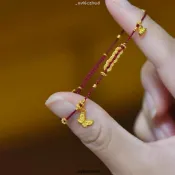 特價四 新款多寶多福招財錢串編繩手鍊手工編織本命紅手繩玄學手繩