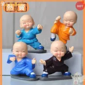 ️功夫小和尚 新中式禪意四不小和尚 醉拳小和尚 家居擺件裝飾品 小沙彌公仔 客廳辦公室裝飾品 桌面擺件 车