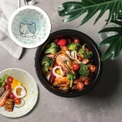 【LohasPottery 陸寶】健康內鍋3.0L＋日本製美濃燒動物卡通飯碗四件組(適用大同電鍋10人份)