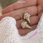 品質保證 夏日小甜筒/趣味冰淇淋耳環甜美日韓小巧個性銀耳鈎百