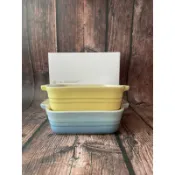 【愛咪雜貨小舖】全新LE CREUSET 雪酪系列 方形烤盤 方烤盤 焗烤盤 愛麗絲黃 海岸藍 13cm