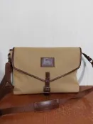 法國製 Longchamp 帆布 真皮 側背包 斜背包