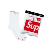 Supreme x Hanes Crew Socks (4 Pack) 'White' 襪子 白色 SUP-488