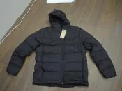 【全新】日本 MUJI 無印良品 男輕量澳洲羽絨可攜式連帽外套 黑L