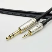 (店+)【YC Sound】2米 雙直頭款 珍珠鎳電鍍接頭 特殊電鍍工藝 發燒線 平衡式訊號線 6.3mm 轉 3.5mm 6.3轉3.5音源線 TRS 大轉小 6.5mm錄音直播 聲卡監聽線 6.35轉3.5 AUX 音源線 監聽喇叭線 立體轉立體 雙聲道轉雙聲道 3.5mm轉6.3mm