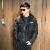美國百分百【全新真品】Hollister Co. 海鷗 HCO 休閒 鋪棉 保暖 連帽 外套 男 深藍 S號 E491