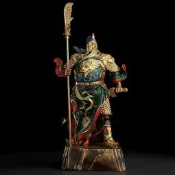 【樸緻精品】關公神像 關聖帝君 義薄雲天 正氣凜然 關雲長 銅製（GA-3728）