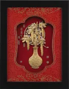 【開運陶源】雅鑑鑫品金箔畫平安豐收系列 ~苦瓜【苦盡甘來】...27x34cm