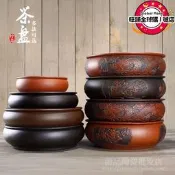【公司現貨】宜興紫砂茶盤茶海茶船6寸8寸10.5寸圓形儲水式大茶盤功夫茶具