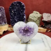 (店+)【藍夜水晶】烏拉圭頂級ESP 原礦紫水晶愛心 LP04