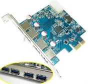 全新 AKE USB3.0 PCI Express 19PIN 後置 4孔 擴充卡 PCIE/USB3.0/NEC 晶片