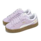 【PUMA】休閒鞋 Suede XL Summer Feels JR 大童 女鞋 紫 白 焦糖底 麂皮 板鞋(401548-01)