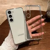 菱榮適用三星S24手機殼高階純色GalaxyS23新款透明S22鏡頭S21+保護套S20創意FE個性簡約Note2
