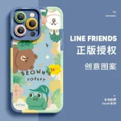 Line friends 熊大鏡頭防護防震手機殼IPhone 16 15 14 13 12 11 XR XS/MAX X
