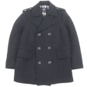 【DOKODEMO】全新 □ BURBERRY LONDON Burberry London 雙排扣夾克，豌豆大衣款式，炭灰色，M碼，日本製造，正品，Nova Check 格紋襯裡和品牌標誌紐扣。日本製造。男士