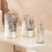 按壓式旅行分裝瓶4入組-35ml(乳液 酒精 噴霧 按壓瓶 隨身瓶 擠壓瓶 沐浴瓶 面霜 洗髮精 漱口)