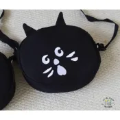 禮物 日本🇯🇵 限定 NE-NET NYA 正版 驚訝貓 小黑貓  附錄  雜誌 小包  刺繡 單肩 斜背包