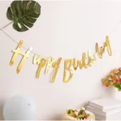 (店+)12H快速出貨 (氣球快易送)  生日字母拉旗套組 燙金 派對佈置 生日快樂拉旗 生日拉旗 三角旗 週歲佈置 DIY