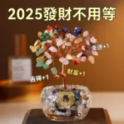 天然水晶發財樹可愛辦公室車載招財擺件辦公桌家用金錢樹旺宅