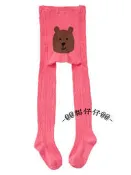 貓仔仔美國童裝-賠本出清 baby gap 全新桃紅半立體編織款小熊屁屁止滑褲襪-4/5y-免運費