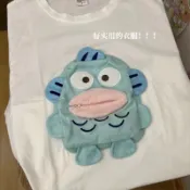 小丑魚抽紙短袖可愛成人兒童短袖口袋T恤