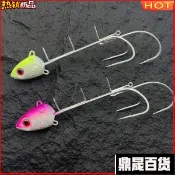 ✨三個鉤40克60克80克天亞帶魚鉤拋投三鉤改裝刀魚鉛頭鉤夜光小天亞
