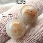 灑金飄紅翡~13.5mm~(大單珠) 「桂花糕」「踏雪尋梅」(紅翡) 緬甸南齊翡翠a貨👉🏻「AW 037-05」不議價！