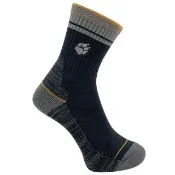 【Jack wolfskin 飛狼】2入組 撞色保暖透氣美麗諾羊毛襪 登山襪 (藍配灰)