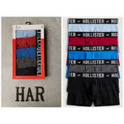 [海鹿馬] Hollister 海鷗 內褲 四角褲 純棉 經典 文字LOGO 5件一組 禮盒 滿版+素面 短版