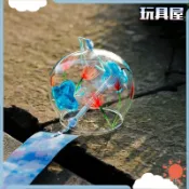 【全臺最低✨免運】紅花蝶日式日本玻璃風鈴手工玻璃和風禮物掛件可愛小掛飾清新