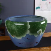 免運開票 睡蓮盆缸碗蓮盆荷花盆缸水缸陶瓷大花盆特大號室外種樹花盆缸擺件碗蓮盆缸 錦鯉缸 魚缸 水缸 魚缸 庭院仿石大水缸