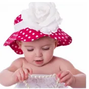 美國Fancy That Hat 玫瑰紅白點點太陽帽3M-12M(FTH13)(防曬)／庫存出清(Songbaby)