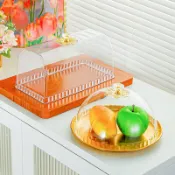 喜挖2店 【喜挖】PS/PET亞克力透明食物防塵罩抗摔圓形塑膠保鮮蓋碗蓋蛋糕點心餐蓋