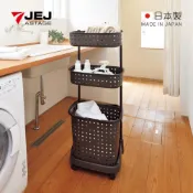 【日本JEJ ASTAGE】leqair 日製三層分類洗衣籃推車-DIY-多色可選